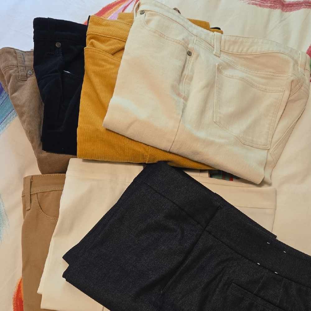 Talbots Women's Seven Pants Collection - Black, Yellow, Cream, Tan. Used.